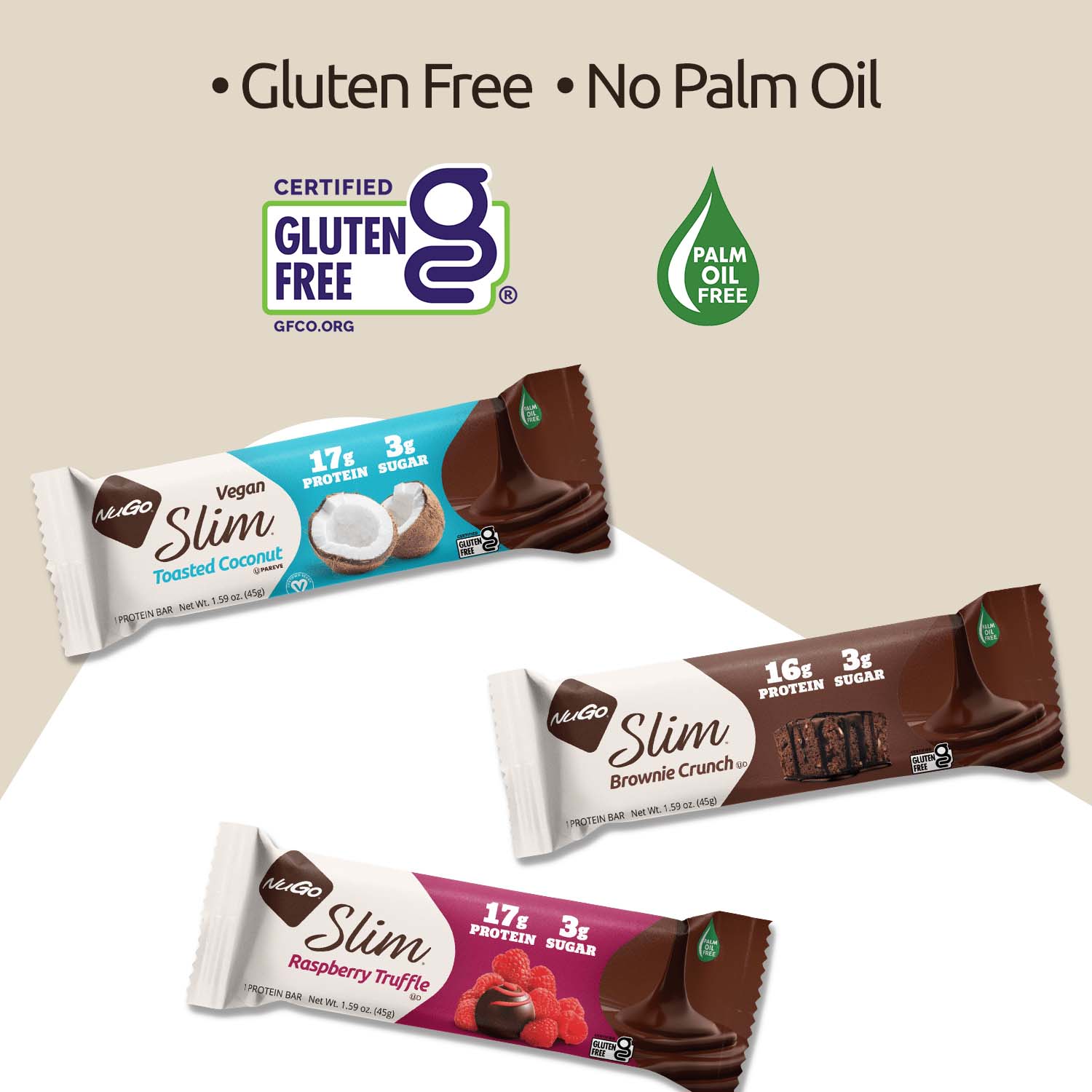 Gluten Free, No Palm Oil Text Image