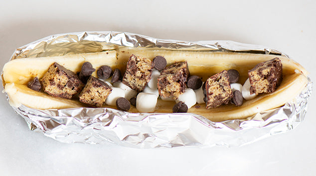 Grilled Banana S’mores with NuGo Dark