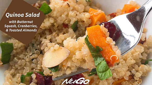 Quinoa Salad with Butternut Squash, Cranberries and Toasted Almonds