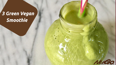 3 Green Vegan Smoothie with Chia and Flax