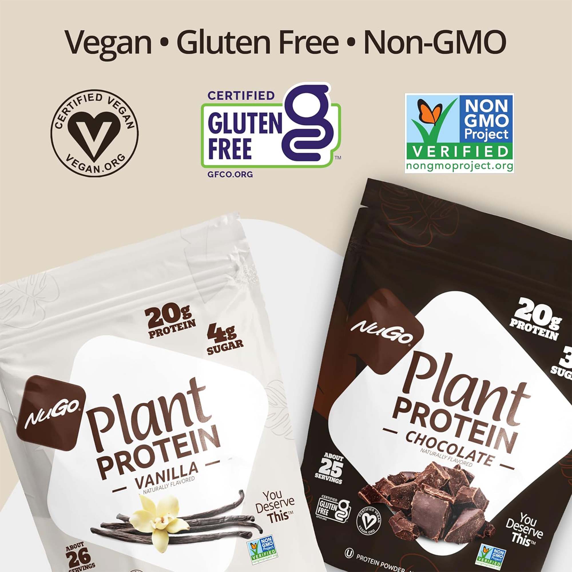 Vegan, Gluten Free and Non-GMO text Image