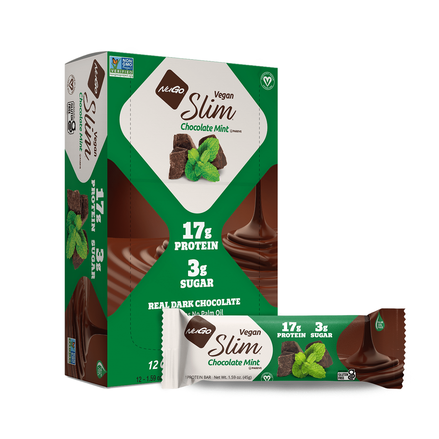 NuGo Slim Chocolate Mint Bar and Box
