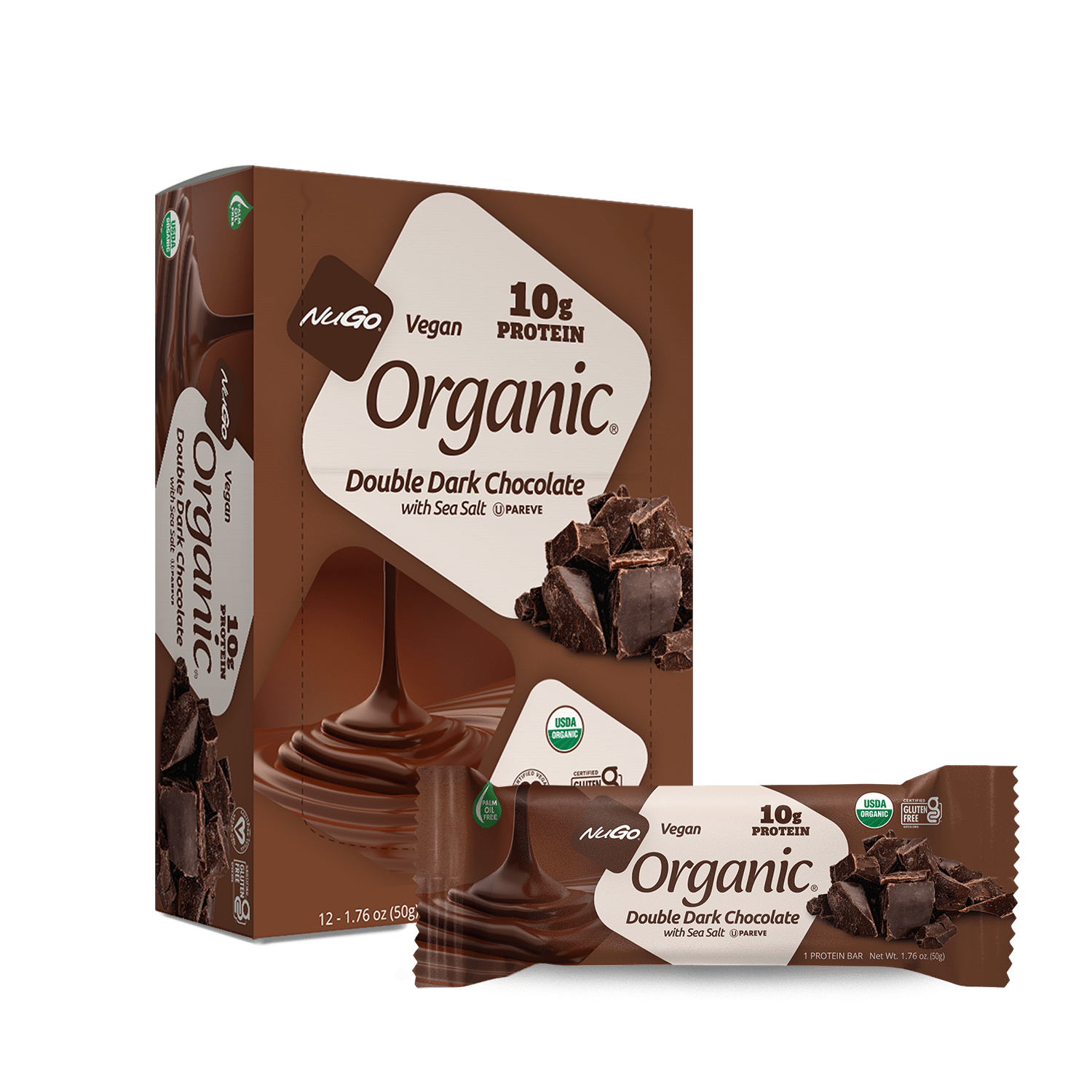 NuGo Organic Double Dark Chocolate  Bar and Box