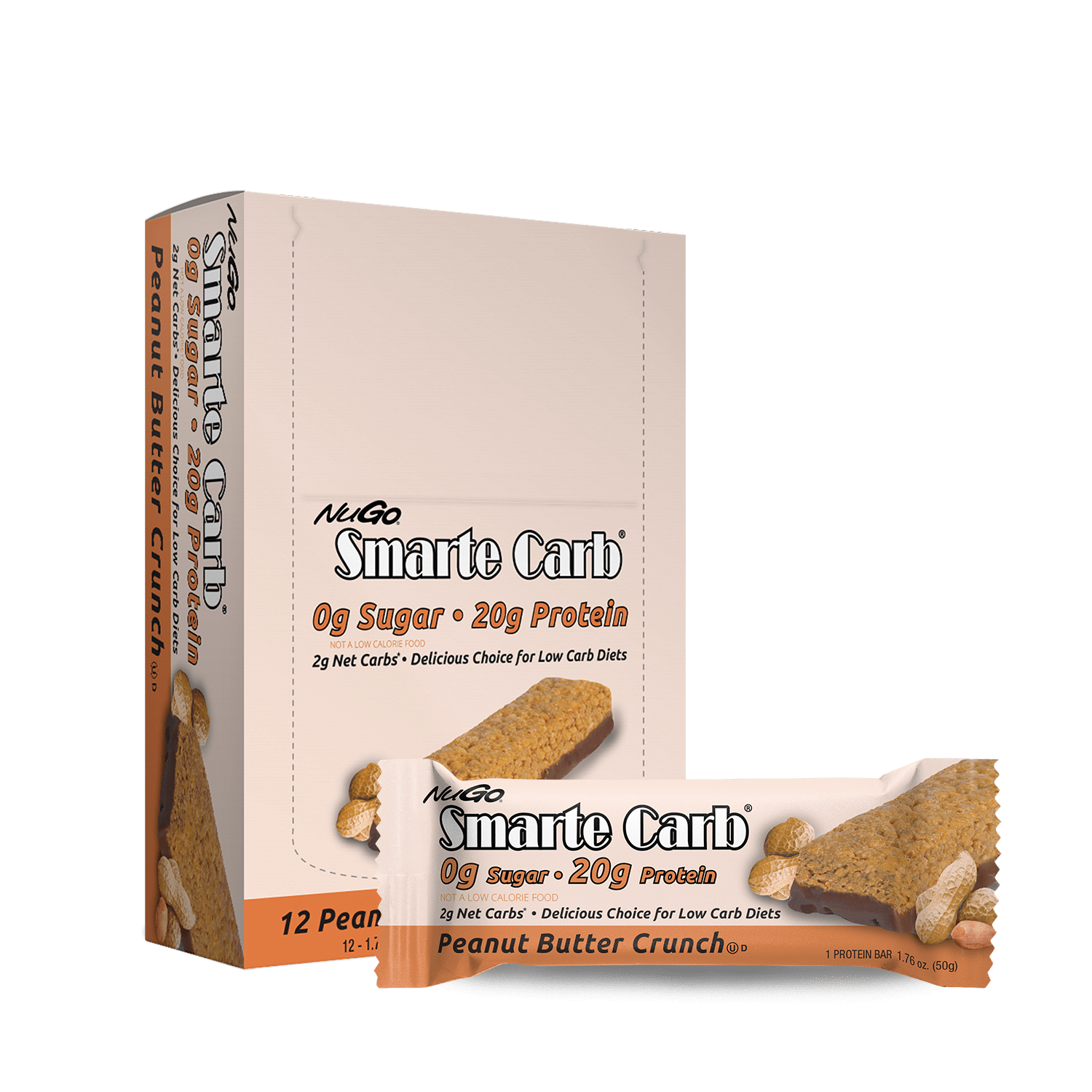 Smarte Carb Peanut Butter Crunch Bar and Box