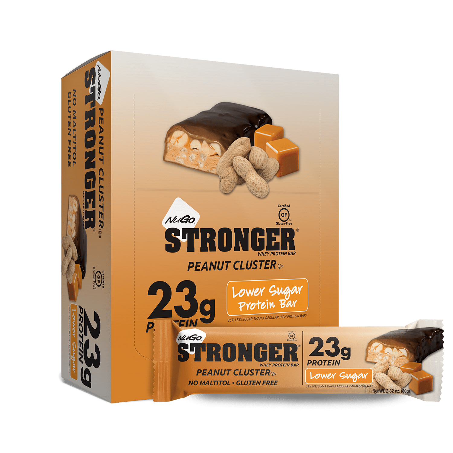 NuGo Stronger Peanut Cluster Bar and Box