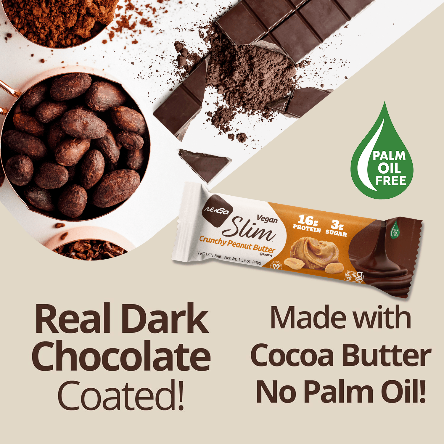 Real Dark Chocolate Text Image